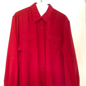 Red long sleeve blouse